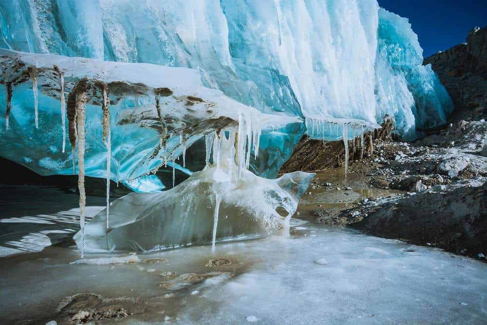 hot spring by glacier